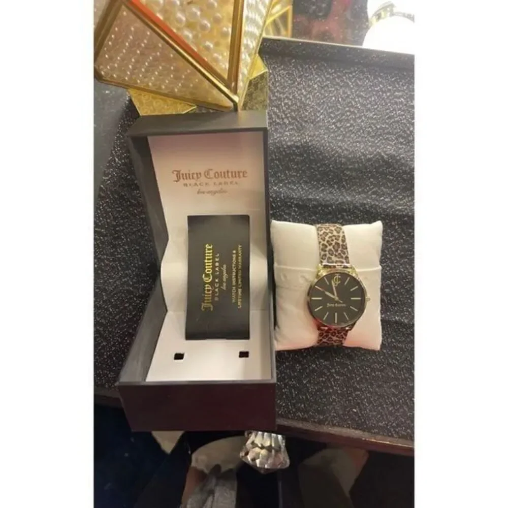 Juicy Couture leopard steel mesh Watch